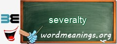WordMeaning blackboard for severalty